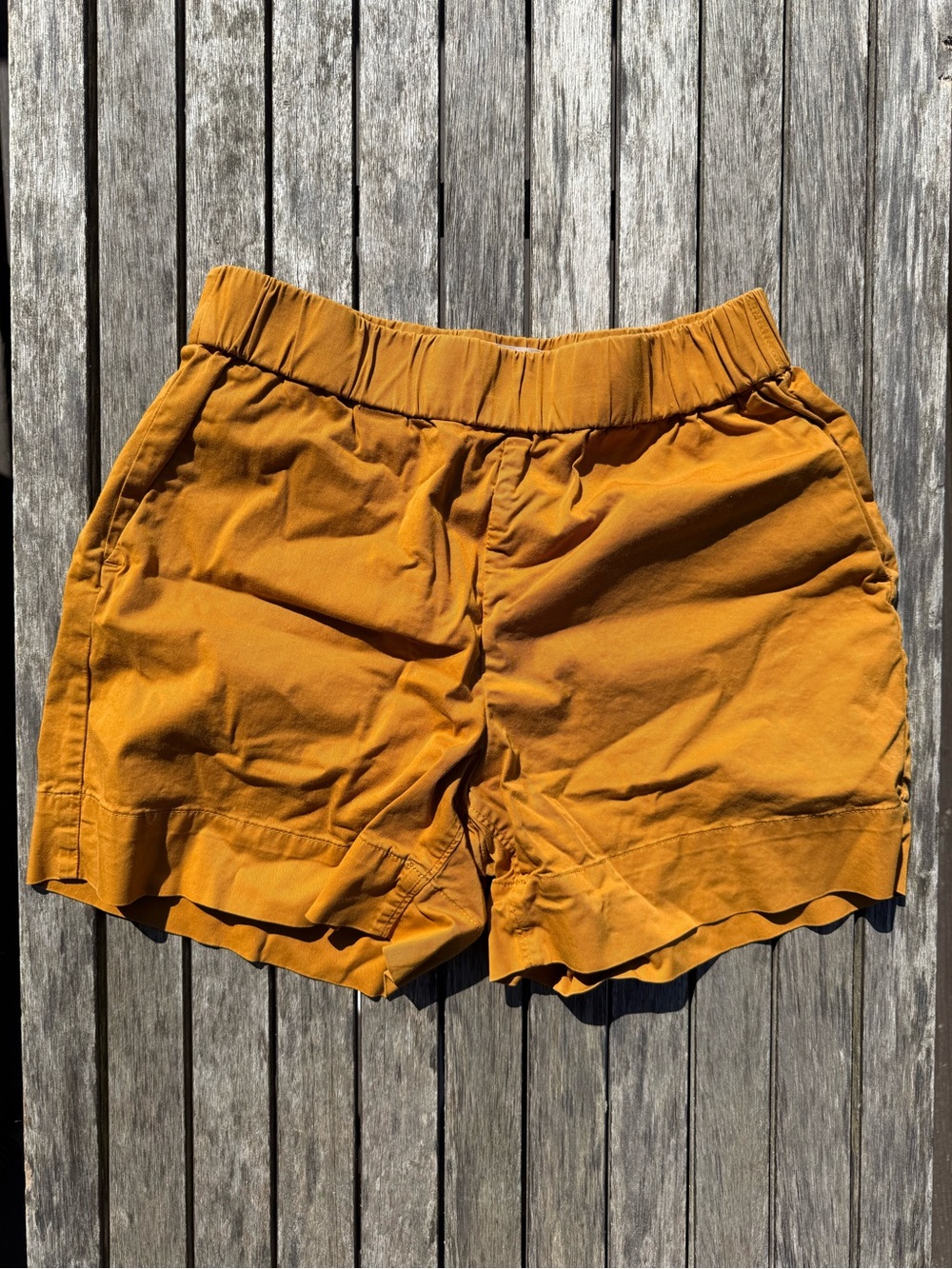 Everyday Everlane Cotton Elastic Waist Women's Shorts - Mustard - so cute on!